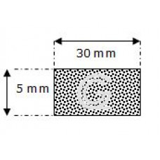 Rectangular sponge rubber cord | 5 x 30 mm| roll 50 meter